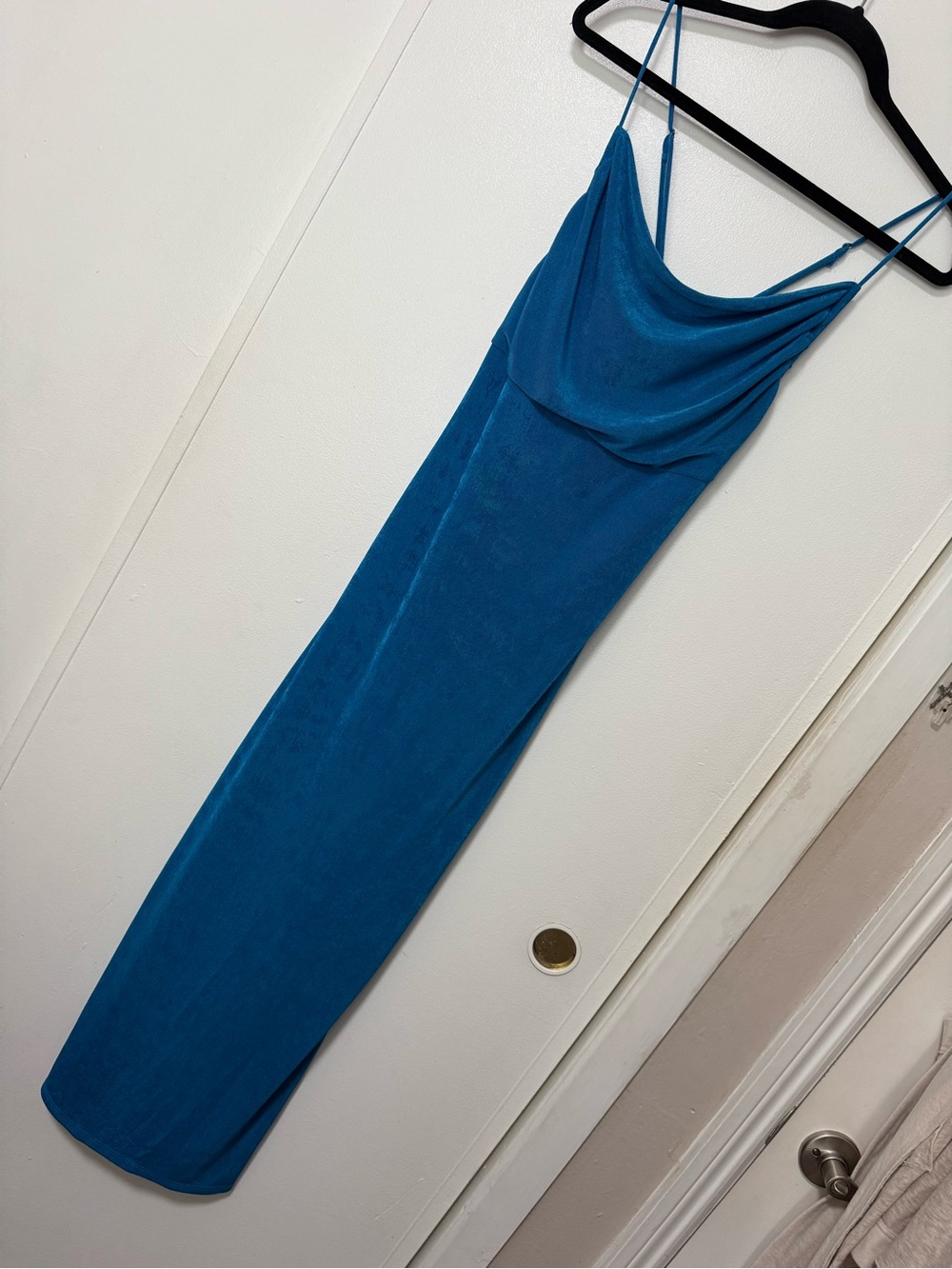 Forever 21 Teal Cowl-Neck Maxi Slip Dress